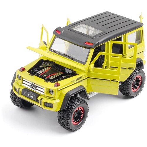 Машинка Mercedes-Benz G-класса G500 AMG Мерседес Бенц Гелик (1:24) 22 см, металл, инерция, открываются двери, капот, люк и багажник, свет и звук от компании М.Видео - фото 1