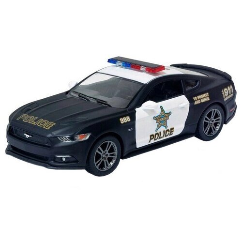 Машинка металлическая Kinsmart 1:38 2015 Ford Mustang GT Police KT5386DP инерционная, двери открываются / Черный от компании М.Видео - фото 1