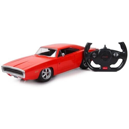 Машинка на радиоуправлении Rastar Dodge Charger USB (арт. 99060), 1:16 (33 см). Двери открываются. Красная от компании М.Видео - фото 1