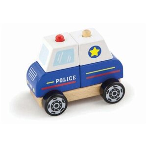 Машинка "Полиция"в коробке сборная машина: платформа с колесами,2 штырька,4 блока VIGA 50201