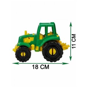Машинка спецтехника - фермерский трактор Иван, желто-зеленый, пластиковый, 1 шт