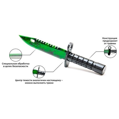 MASKBRO Деревянный штык нож М9 байонет Зеленый, NFT токен и криптокошелек в подарок при покупке, из ксго от компании М.Видео - фото 1