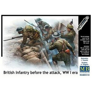 Master Box Сборная модель Британская пехота перед атакой, Первая Мировая война (1:35)