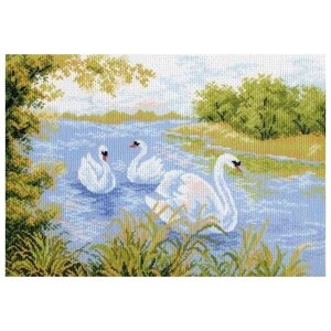 Матрёнин Посад Набор для вышивания 715 Лебединое озеро - рисунок на канве 28 х 40 см
