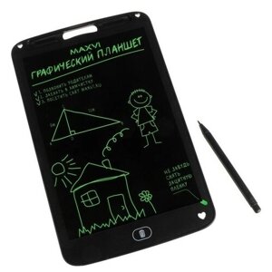 Maxvi Графический планшет для рисования и заметок LCD Maxvi MGT-02, 10.5”угол 160°CR2016, черный