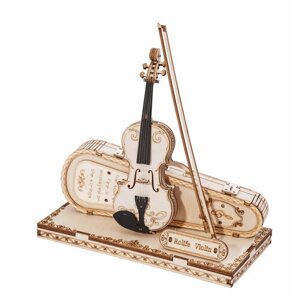 Механический деревянный конструктор Скрипка Robotime Violin Capriccio