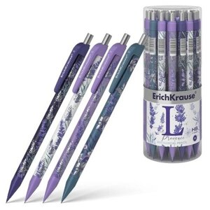 Механический карандаш 0,5мм, HB, ErichKrause Lavender, матовый корпус Soft-Touch, фольгированные элементы, микс (комплект из 16 шт)