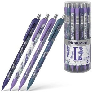 Механический карандаш 0,5мм, HB, ErichKrause Lavender, матовый корпус Soft-Touch, фольгированные элементы, микс