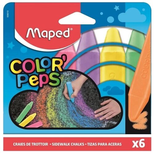 Мел асфальтный COLOR"PEPS Maped прямоугольной, 6 цветов, 936010 от компании М.Видео - фото 1