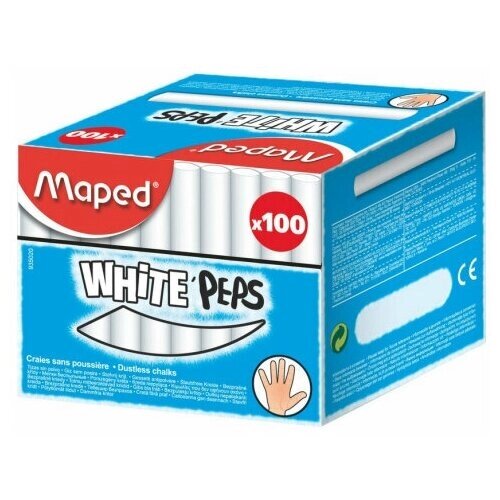 Мел WHITE'PEPS Maped белый, круглый, 100 шт, 948395 от компании М.Видео - фото 1
