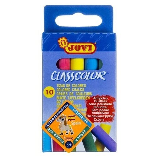 Мелки цветные 10 цветов, JOVI Classcolor, круглые от компании М.Видео - фото 1