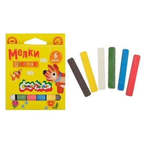 Мелки цветные в наборе 6 штук, "Каляка-Маляка", квадратные от компании М.Видео - фото 1