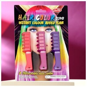 Мелки для волос с насадкой, набор 3 цвета 5133680