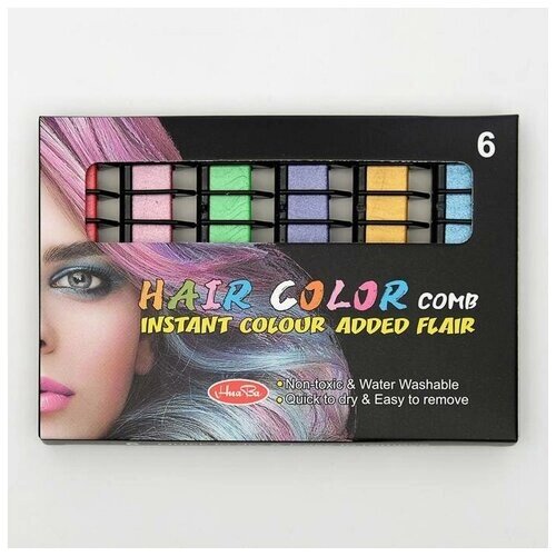 Мелки для волос с насадкой, набор, 6 цветов от компании М.Видео - фото 1