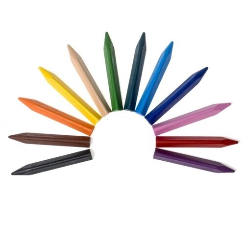 Мелки Jovi восковые треугольные 12 цветов в коробке с европодвесом от компании М.Видео - фото 1