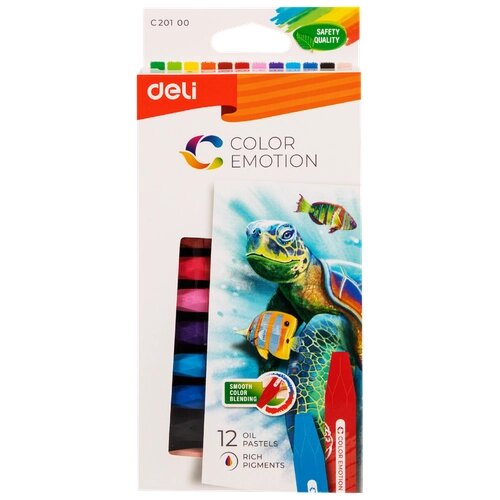 Мелки масляной пастели Deli "Color Emotion", 12 цветов, арт. EC20100 от компании М.Видео - фото 1