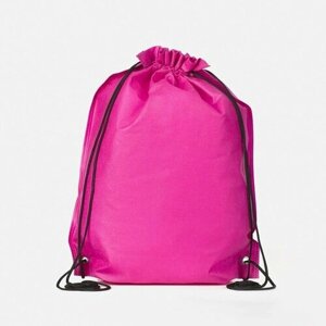 Мешок, сумка для обуви, сменки, сменной на шнурке, цвет розовый