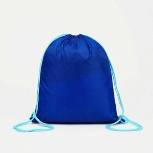 Мешок, сумка для обуви, сменки, сменной на шнурке, цвет синий