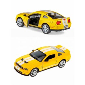 Металлическая машинка Kinsmart 1:38 «2007 Ford Shelby GT500» инерционная, жёлтая KT5310D-3