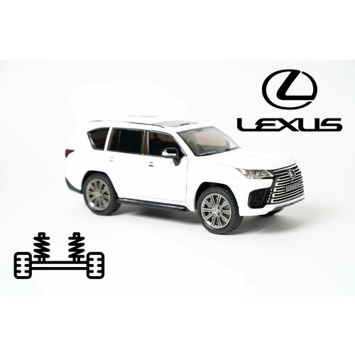 Металлическая машинка модель lexus LX 600 в масштабе 1:24 Лексус белый от компании М.Видео - фото 1