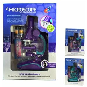 Микроскоп детский 100х увеличение, 3 объектива, арт. 100980168