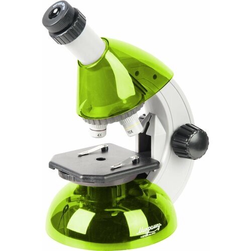 Микроскоп Микромед Атом 40x-640x набор для опытов для детей, портативный (салатовый) от компании М.Видео - фото 1