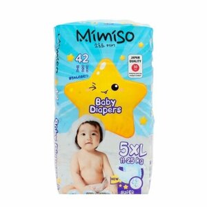 MIMISO Подгузники одноразовые для детей MIMISO 5/XL 11-25 кг 42шт