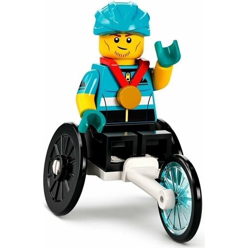 Минифигурка Лего 71032-12 : серия COLLECTABLE MINIFIGURES Lego 22 series ; Wheelchair Racer (Гонщик в коляске) от компании М.Видео - фото 1