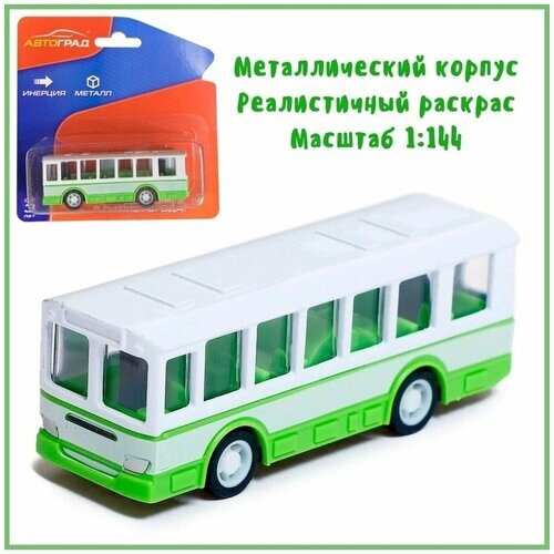 Модель автобуса металлическая, инерционный, м. 1:144 от компании М.Видео - фото 1