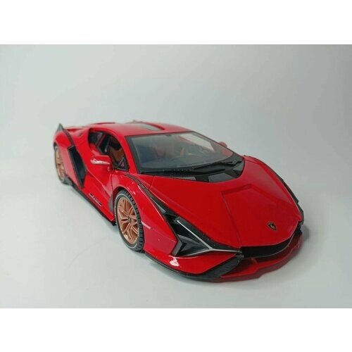 Модель автомобиля Ламборджини Сиан коллекционная металлическая игрушка масштаб 1:18 красный от компании М.Видео - фото 1
