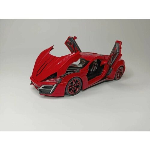 Модель автомобиля Lykan Hypersport с дымом коллекционная металлическая игрушка масштаб 1:24 красный от компании М.Видео - фото 1