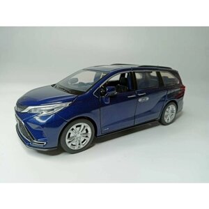 Модель автомобиля Toyota Sienna коллекционная металлическая игрушка масштаб 1:24 синий
