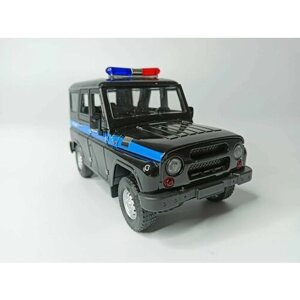 Модель автомобиля УАЗ-469 коллекционная металлическая игрушка масштаб 1:24 черно-синий