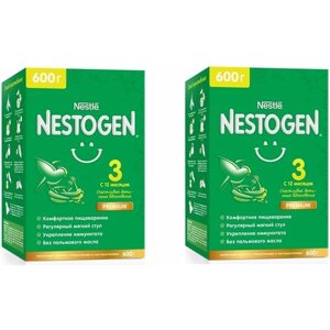 Молочко детское Nestle Nestogen Premium 3, с 12 месяцев, для комфортного пищеварения, 600 г 2 упаковки