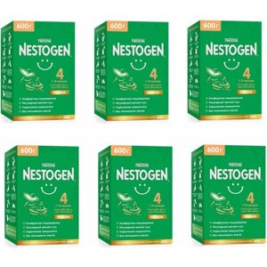 Молочко детское Nestle Nestogen Premium 4, с 18 месяцев, для комфортного пищеварения, 600 г 6 шт