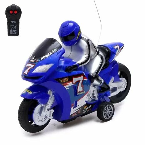 Мотоцикл радиоуправляемый Спортбайк, работает от батареек, цвет синий от компании М.Видео - фото 1