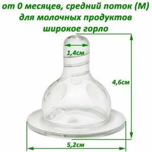 Мой Малыш - 12334 Соска для бутылочки с широким горлом антиколиковая ACTIFLEX, средний поток М (для молочных продуктов)
