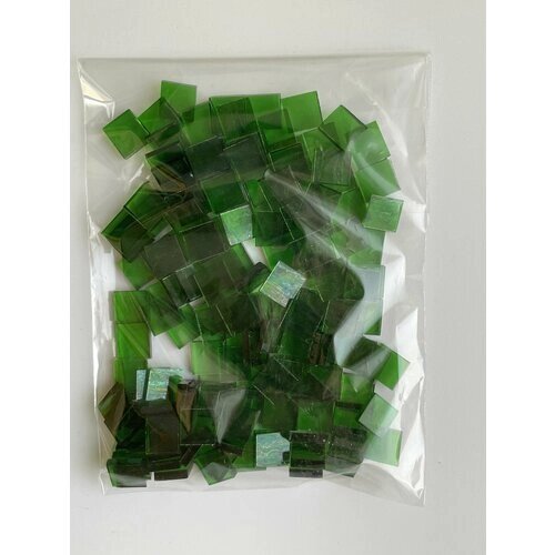 Мозаика из темно-зеленого прозрачного стекла 3 мм, 10х10 мм, 150 шт от компании М.Видео - фото 1