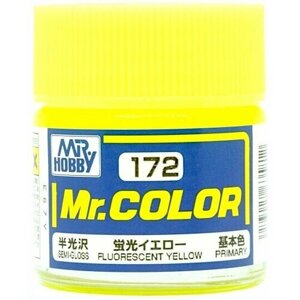 MR. HOBBY Mr. Color Fluorescent Yellow, Флуоресцентный желтый матовый, Краска акриловая, 10мл