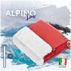 Муфта меховая для коляски Nuovita Alpino Lux Bianco (Rosso/Красный)