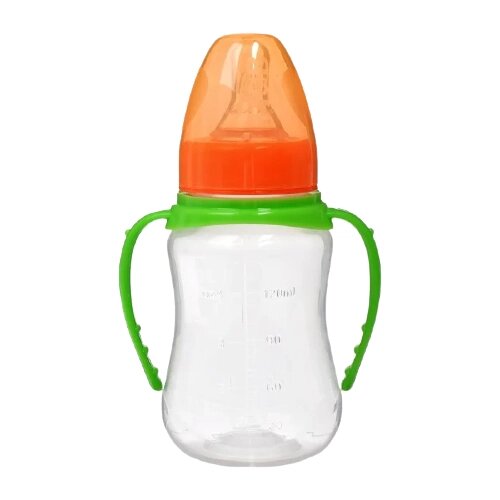 Mum&Baby Бутылочка с ручками 150 мл (2969764), с рождения, прозрачный/зеленый от компании М.Видео - фото 1