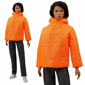 Мужская куртка-пуховик "Марокканский апельсин" для кукол-мужчин 30 см. типа Кен