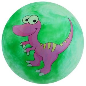 Мяч детский «Динозаврики», d=25 см, 60 г, цвет зелёный, рисунок микс