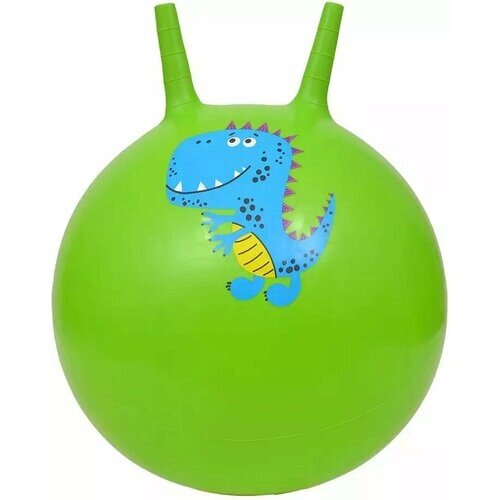 Мяч с рожками 45 см зеленый с Динозавром от компании М.Видео - фото 1