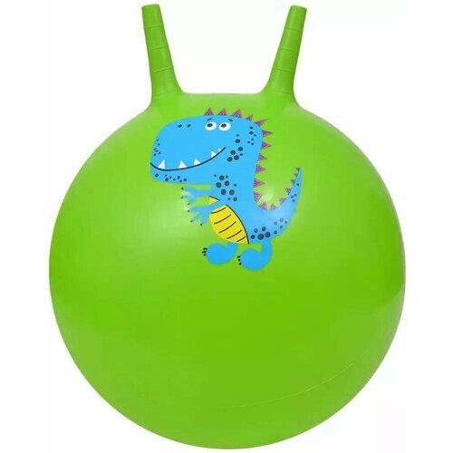Мяч с рожками 65 см зеленый с Динозавром от компании М.Видео - фото 1