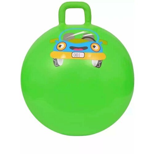 Мяч с ручкой 55 см зеленый с Машиной от компании М.Видео - фото 1
