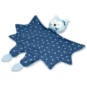 Мягкая игрушка комфортер для малышей Штучки, к которым тянутся ручки Сова голубая, обнимашка для сна