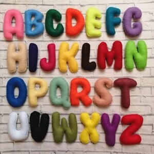 Мягкий английский алфавит из фетра, английская азбука для малышей