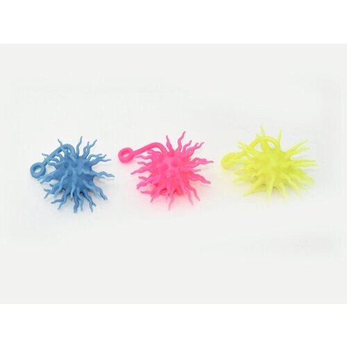 Набор 3 игрушки-светяшки антистресс колючка, 8 см, фиолетовый, оранжевый и зеленый от компании М.Видео - фото 1