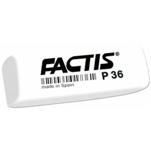 Набор 36 штук - Ластик FACTIS P 36 (Испания), 56х20х9 мм, белый, прямоугольный, скошенные края